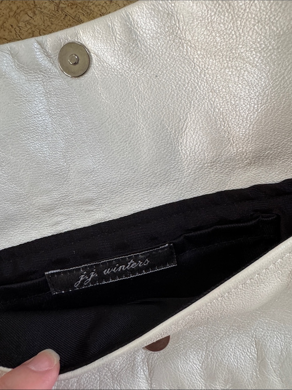 JJ Winters White Ruffle-Trim Wristlet Clutch - Picture 2 of 6